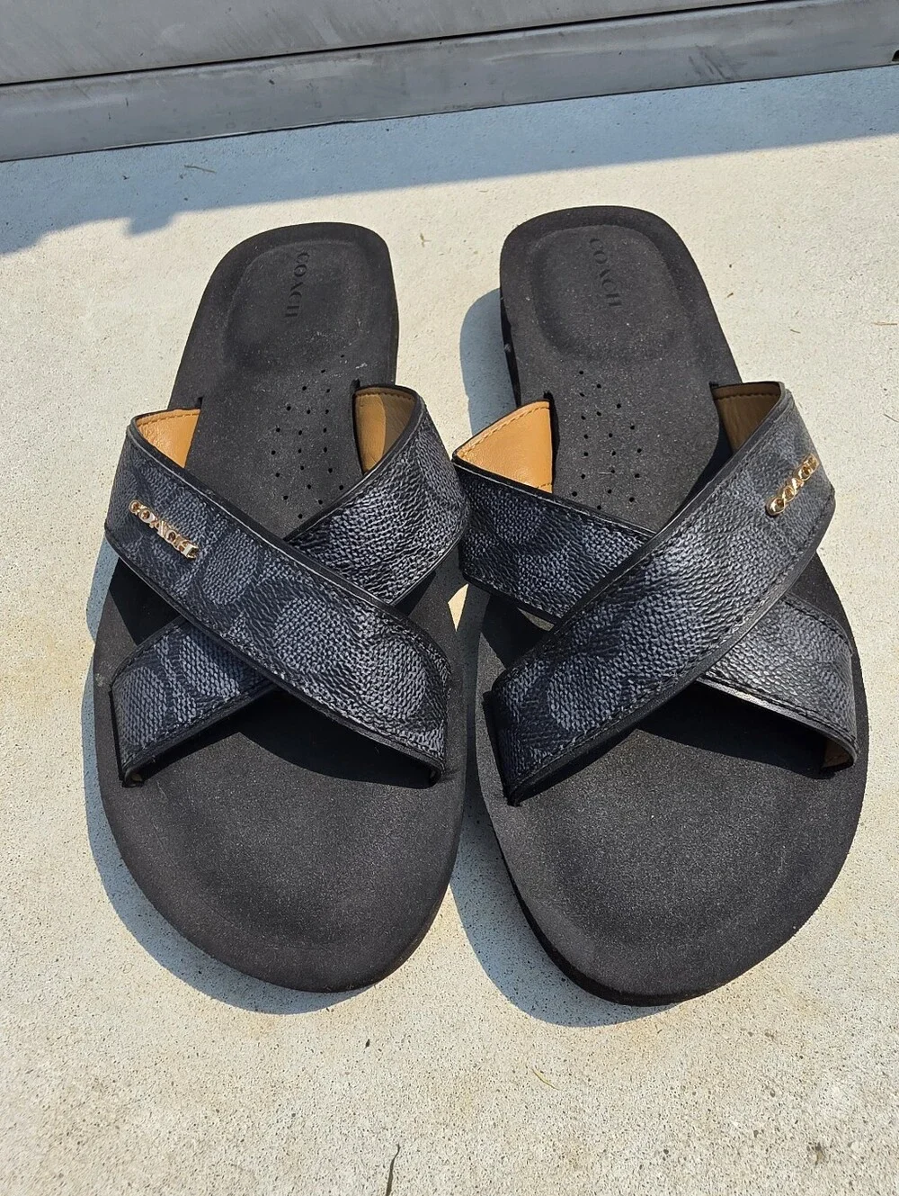 Coach Janine criss-cross slide sandals